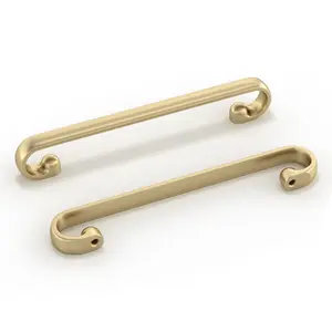 Goldenwarm 10 Pack Cabinet Handles 5 inch Hole Center Champagne Brass/Brushed Brass Drawer Pulls  Zinc Alloy for Kitchen Handles