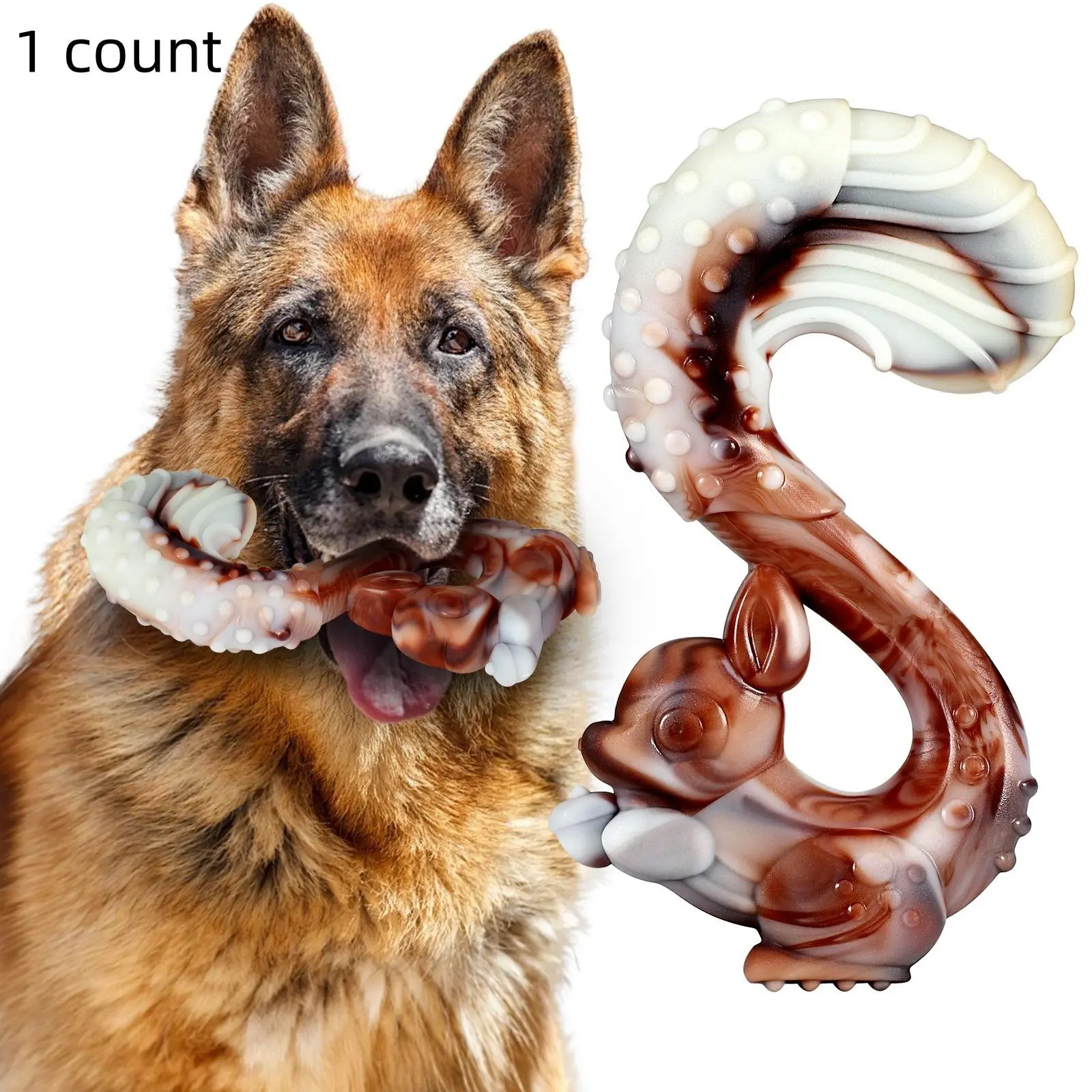 Squirrel Design Pet Chewing Toy, Durable Dog Chewing & Dog Teeth Cleaning Toy, Durable Dog Teeth Cleaning and Biting Toy, Interactive Chew, Chew Stick, Interactive Tough Chewer