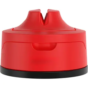 - Evo - Hands Free  Sharpener - Easy to Use Sharpening Tool with Improved PowerGrip Suction Base and 20-Deg Pre-Set Angle - for  : Chef's, Serrated, and Hardened Steel - Red
