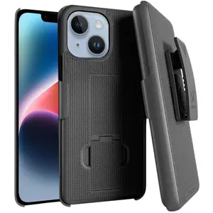 Rome Tech Apple iPhone 14 Plus Belt Clip Holster Case with Kickstand & 180-Degree Rotating Mechanism for Enhanced Protection and Grip