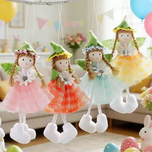 Easter Daisy Flower Pendant Ornament, Fairy Forest Style Magical Handmade Cloth Elf Decoration Items, Home Living Room Bedroom Decor Interior Decoration Accessories Gift for Women