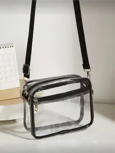 Transparent PVC Mini Square Bag Adjustable Strap Waterproof Fashion Women's Daily Use Concert Sports Festival Beach Summer Holiday Bag
