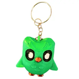Duolingo Inspired Owl Keychain Language Learning Gift - Lightweight Durable 3D Printed Cute Accessory for Language Learners Students and Fans
