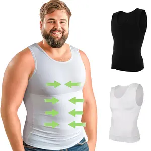 Men's compression vest - abdominal compression suitable for sleeveless gym tops, tight training shirts, all season wear, breathable and stretchable underwear - sports performance clothing