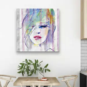 212 MAIN 32x32 in. Artistic Vibrant Modern Abstract Figurative Wall Artwork - Minimalist Home Decor Piece for Bedroom