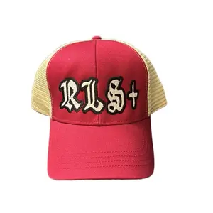 Embroidered REALISTIC(RLS) Trucker Hat with off white mesh sides- For Stylish comfort