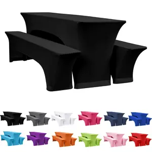 Set of 3 Beer Table Covers, Stretch Spandex Cover for Beer Tables & Benches, Ideal for Banquets, Durable Drink Protector