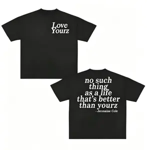Men 's Gym Clothing Oversized Cotton T-Shirt, J Cole Dreamville Love Yourz Lyrics Graphic Tee, Casual Streetwear Short Sleeve Top