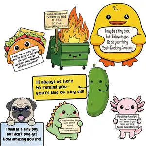 100PCS Emotional Support Animal Sticker Pack - No Repeat No Duplicates Positive Affirmations Waterproof Vinyl Decals Mental Health Self Love Daily Motivation Therapy Gift for Water Bottles Laptops Journals Planners Kids Teens Adults