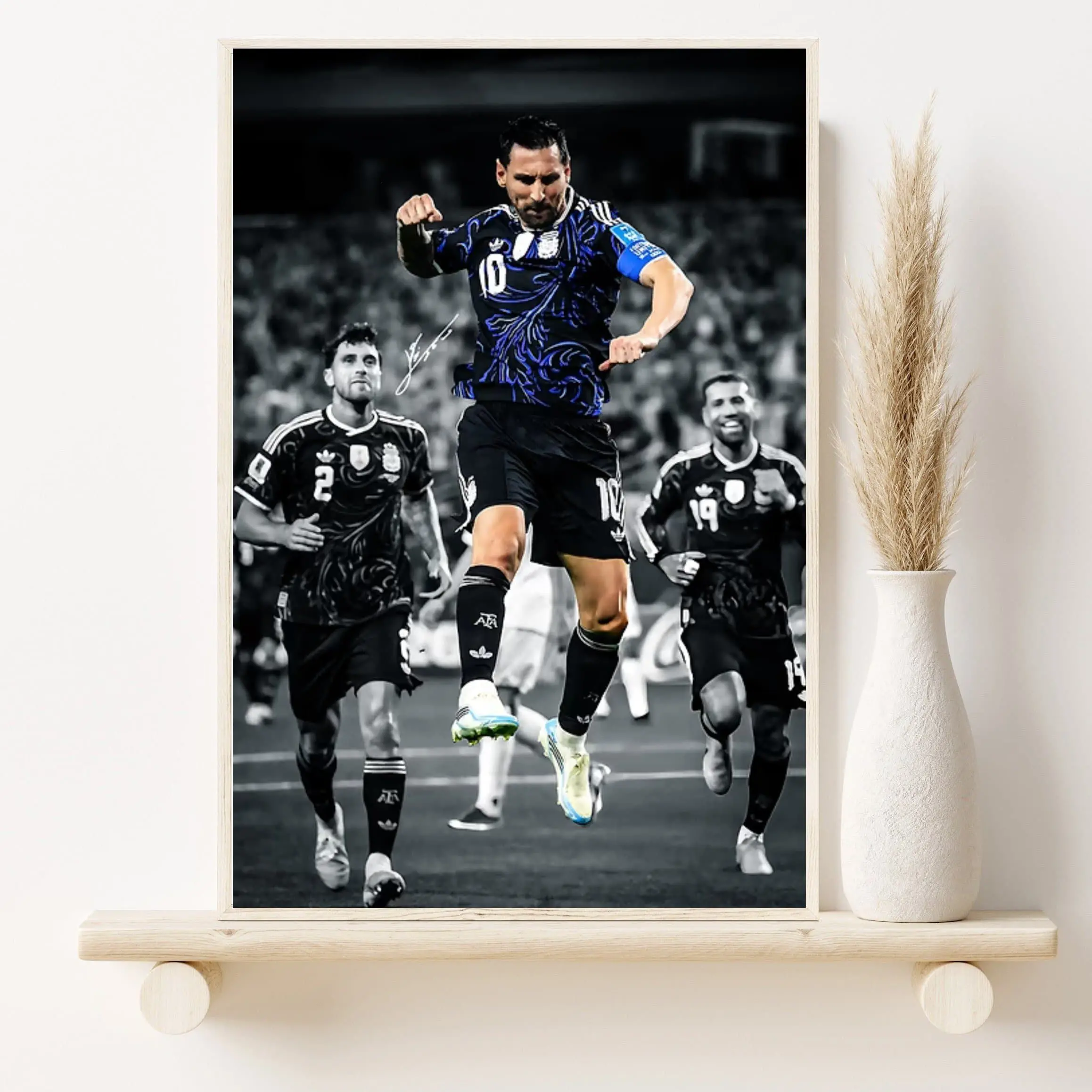 Lionel Messi Celebrating Goal for Argentina Poster, Gift For Fans ( Unframed - Print Only )