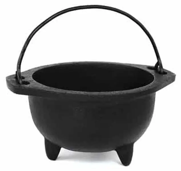 6 Inch Cast Iron Cauldron with Handle — Ritual Altar Centerpiece for Spellwork