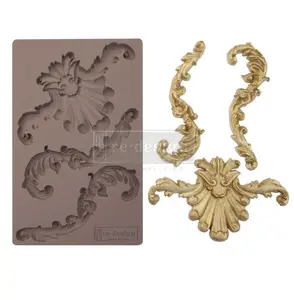 Redesign with Prima Redesign Décor Moulds® 5"x8" - Greco Crest Copyright #VA0002330671 For Furniture molding trim , Wall trim,3D Clay Moulding ,3d Resin mould, Soap Mold, Candle Mould