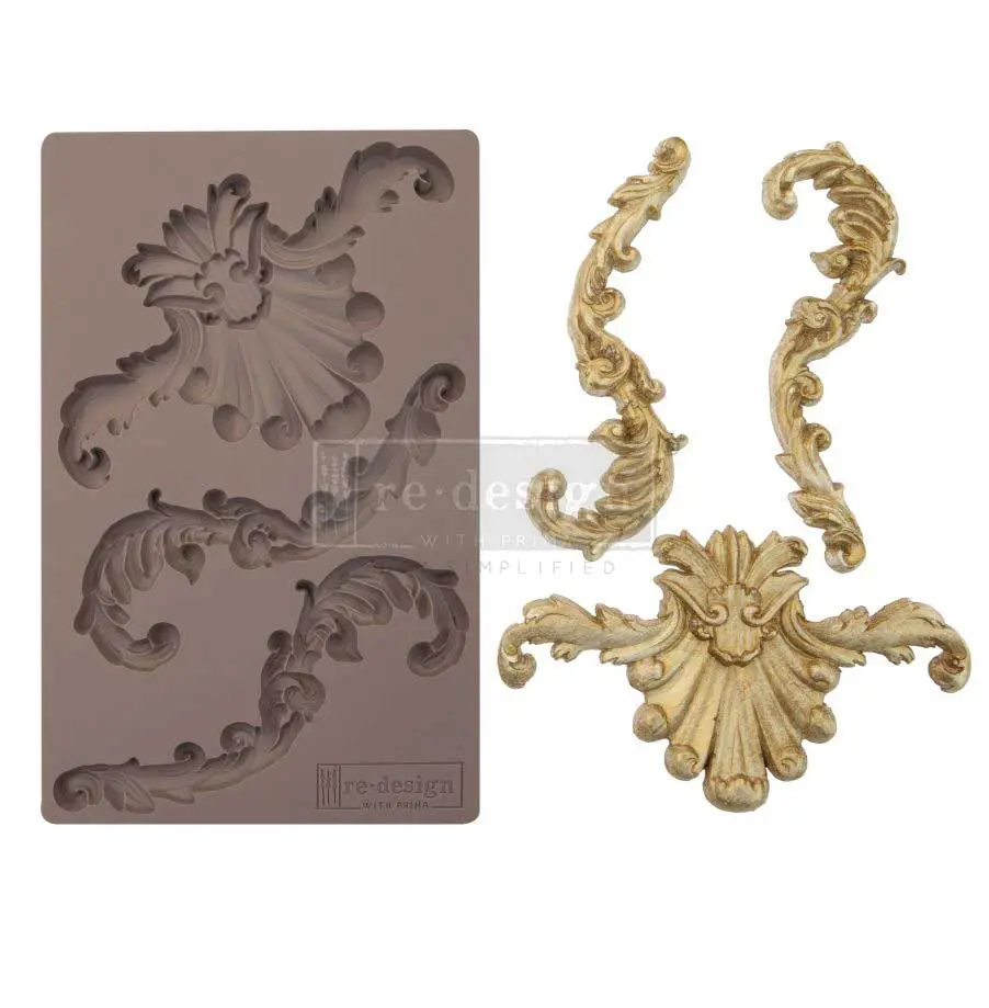 Redesign with Prima Redesign Décor Moulds® 5"x8" - Greco Crest Copyright #VA0002330671 For Furniture molding trim , Wall trim,3D Clay Moulding ,3d Resin mould, Soap Mold, Candle Mould