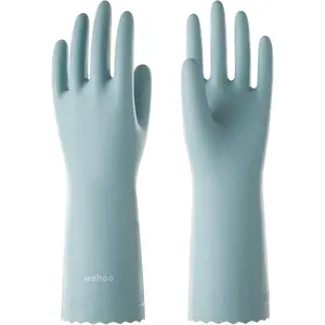 wahoo -Friendly Cleaning Gloves, Dishwashing Kitchen Gloves with  Flocked Liner, , Non-Slip, Surf , Medium