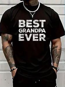 100% Cotton Best Grandpa Ever T-Shirt Grandfather Shirt T-Shirt Women's Men's Graphic Tee Crew Neck summer vacation Tops