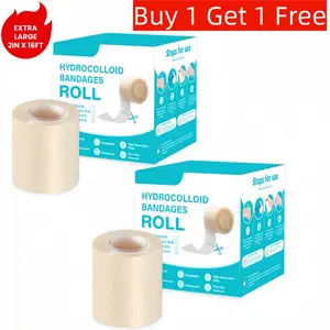 [Buy 1 Get 1 Free] Medical-Grade Hydrocolloid Bandages 16.5ft/5ft Acne patches Rolls for Wound Care Self-Adhesive Flexible Waterproof DIY Size & Shape Ultra Absorbent & Waterproof