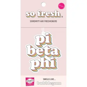 Pi Beta Phi - Retro Air Freshener - Bubblegum Scented