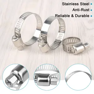 60 or 101Pcs Boxed Adjustable Stainless Steel Hose Clamp Assortment Kit,Assorted Sizes Fit Fuel Line,Pipe,Radiator,Plumbing Automotive Mechanical Applications