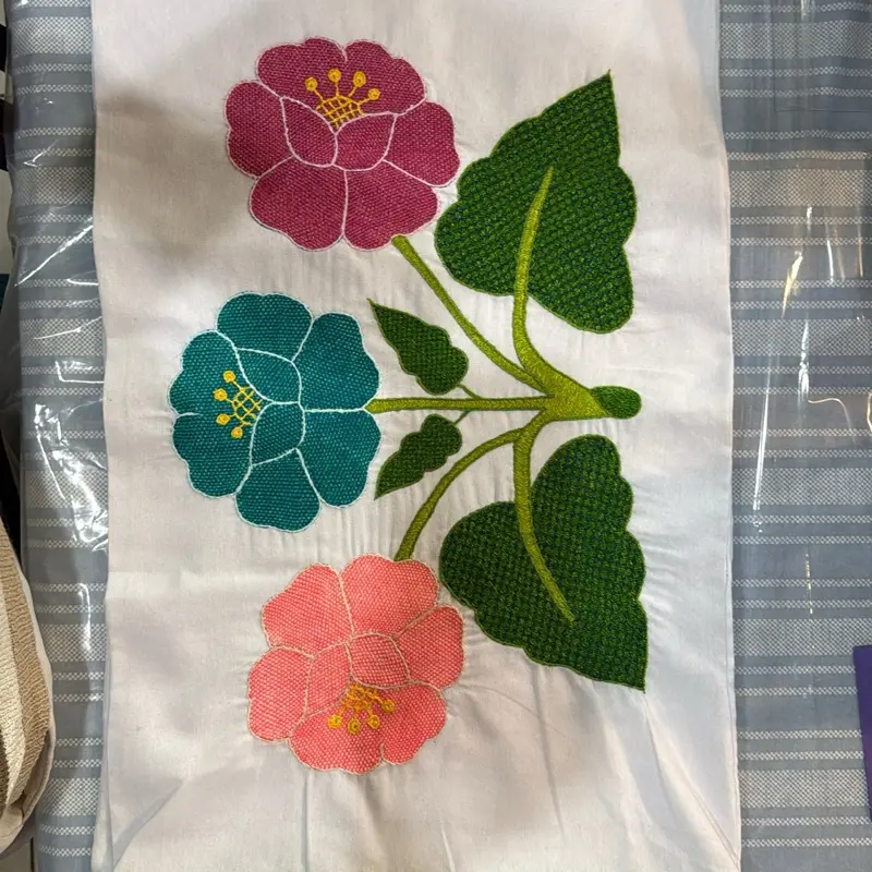 Floral Embroidery Pillow Cases - Soft & Smooth Fabric for Comfort on Bed