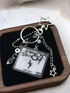 Unique Punk Band Mcr Beaded Keychain, Millennium Dark Style, Star Charm + Crystal Pendant, Perfect Gift for Friends