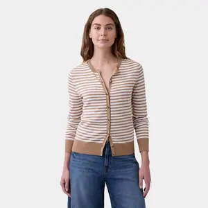 GAP Crewneck Cardigan Soft Cotton Knit Long Sleeves Ribbed Banded Cuffs Ethical Manufacturing for Gender Equity