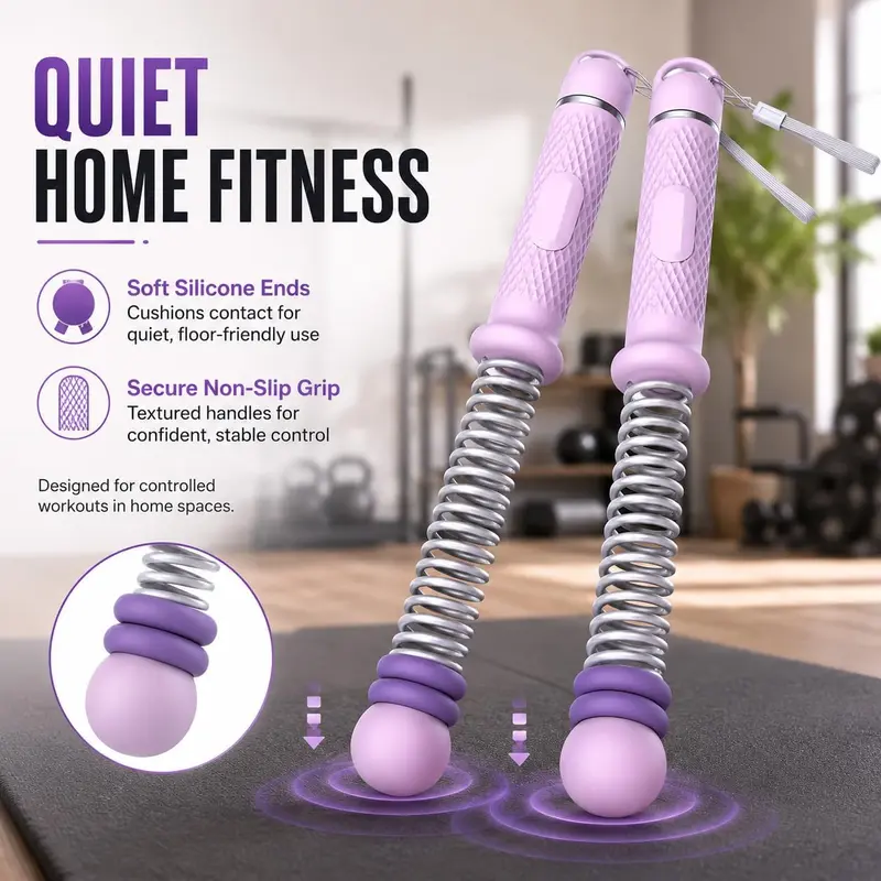 Portable Weighted Ropeless Battle Rope - Heavy-Duty Hand Strengthener, Compact Home Fitness Gear for Core Building, Controlled Workouts in Home Spaces (Purple)