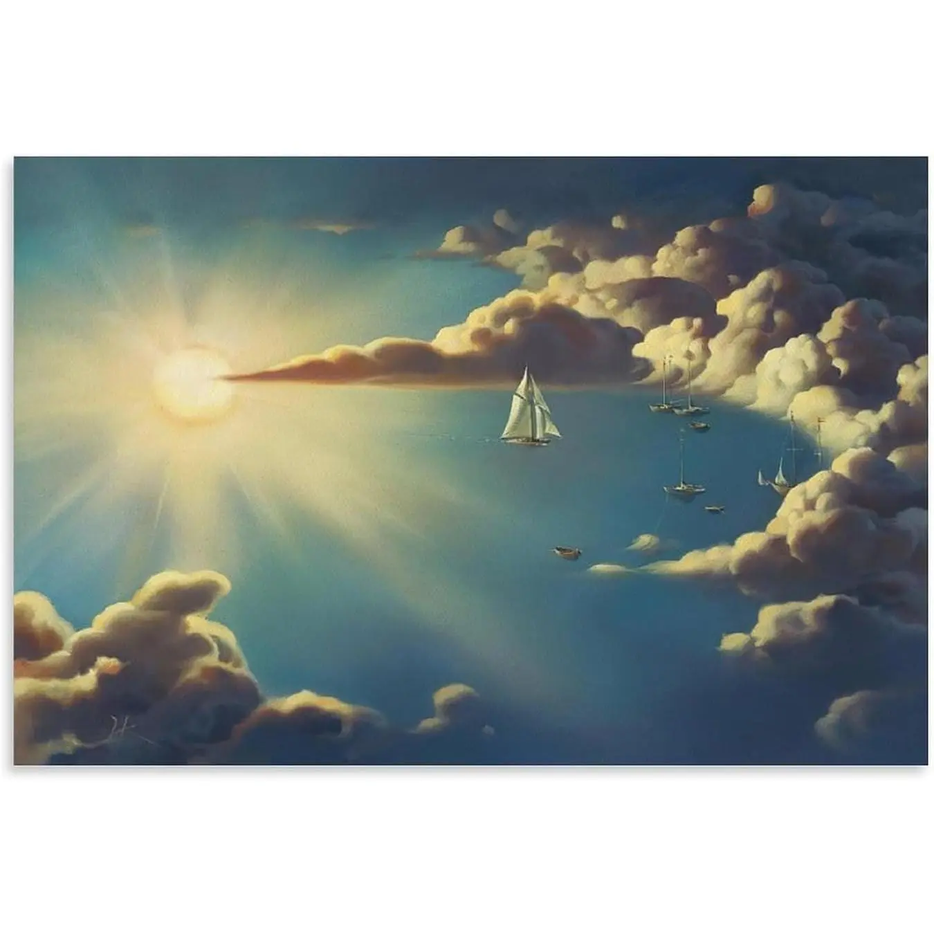 Vladimir Kush Surrealism Handmade Canvas Print Poster, Unframed Home Supplies Wall Art for Indoor Home Decoration, 16x24in (40x60cm) Printing Artwork