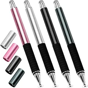 Capacitive Stylus Pen (4 Pack), Universal Stylist Pens 2 in 1 Precision Series Fine Point Disc Touch Screen for /iPad/Android/Tablet and All Screens