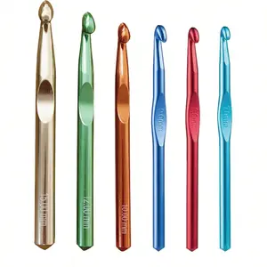 6pcs Large Aluminum Crochet Hooks Set, 7mm-15mm Sizes, Ideal for Thick Yarn, Standard Large Size, Perfect for Crafting Projects