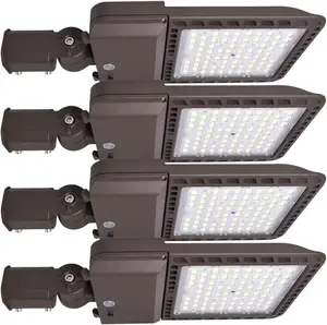 SEURON 4 Pack 300W LED Parking Lot Lights Slip Fitter Outdoor Lighting Dusk to Dawn Photocell IP65 Waterproof 39000LM 5000K ETL Listed for Parking Lot Gym Road - Stadium Efficiency Weatherproof Roadways Walkways Installation