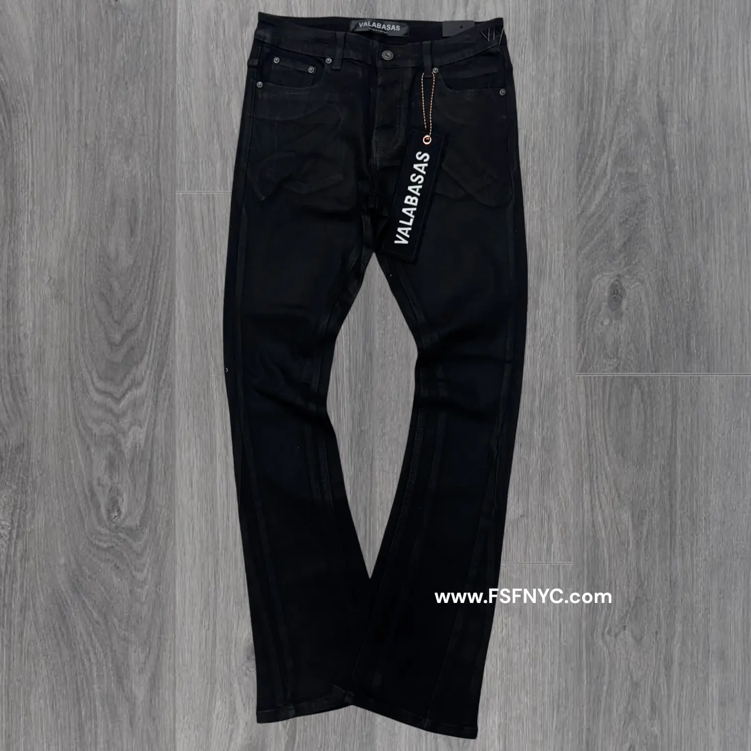 Valabasas - Mr Stacked Black Waxed Denim - 1005