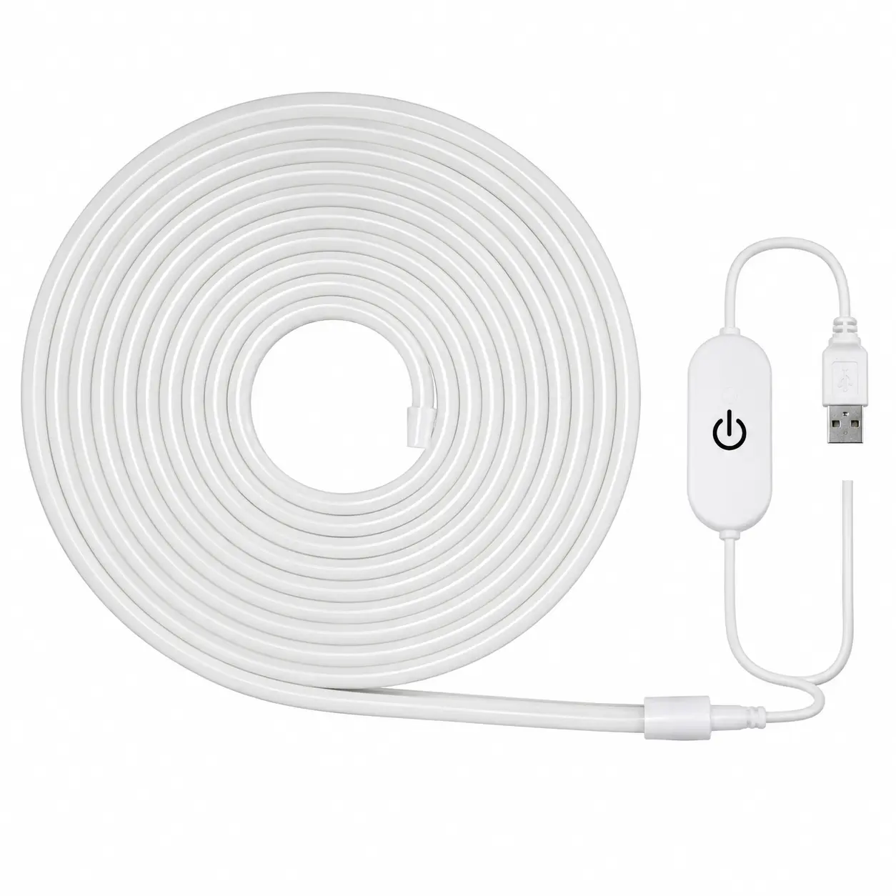 5V Dimmable USB Neon Light Strip - 6M Length, Touch Switch, Adjustable Brightness, Waterproof Under-Cabinet Indoor Light for Home Improvement