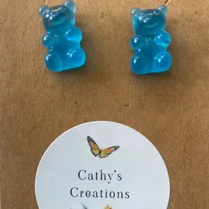 Bright Blue Gum Gum Bear Earrings