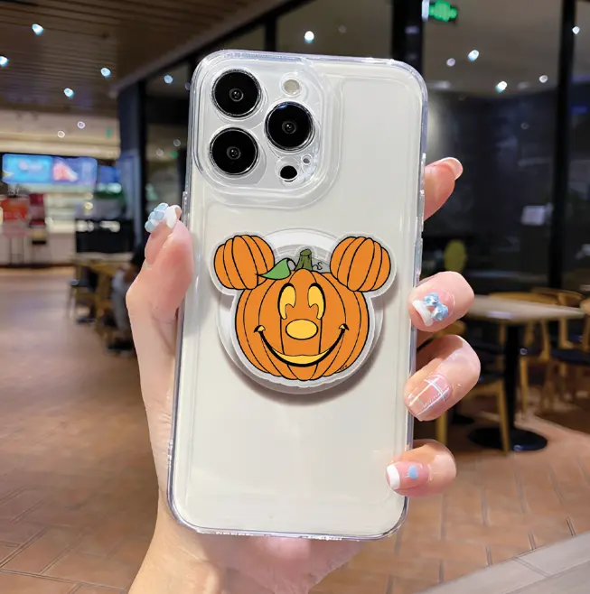 Cute Mouse Pumpkin Phone Grip MagSafe, Halloween Jack O Lantern Phone Holder, Funny Fall Kindle Grip, Cartoon Phone Stand, Spooky Season Gift for Her