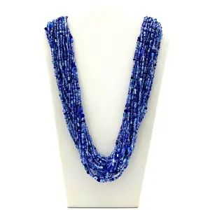 27" Blue Glass Bead Necklace (Dozen)