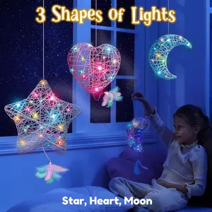 Kits 3D String Art Kit for Kids, Light Up String Light Toy with 30 Multi-Colored LED Bulbs, Arts and Crafts Set, Birthday Gifts for Girls and Boys Ages 6-12  easter gifts for kids