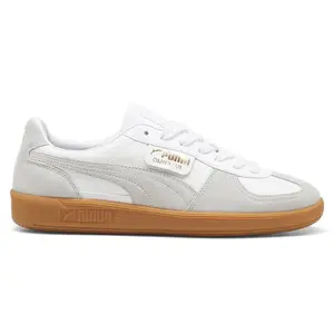 PUMA Mens Palermo Leather Lace Up Sneakers Shoes Casual - Grey, White