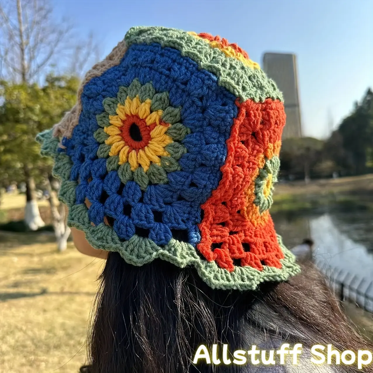 Unisex Bohemian Crochet Knit Fisherman Hat - Floral Design, Ideal for Sports & Outdoor Use, Includes Artistic & Boho Witchy Variants, Fisherman Hats, Artistic Hats