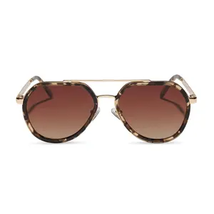 JOEY - ESPRESSO TORTOISE + GOLD METAL + BROWN GRADIENT + POLARIZED SUNGLASSES