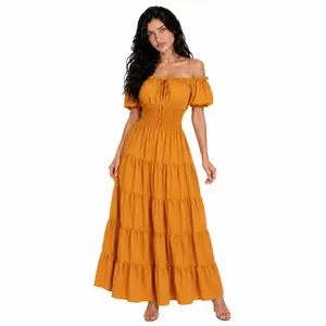 Women Renaissance Dress Pirate Peasant Wench Irish Costume Medieval Boho Chemise Faire Gown Maxi Long Dress Halloween Gothic Party Outfit Clothes Womenswear maxi dress 6531-T1 Cosplay Cocktail