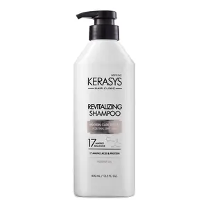 Kerasys Hair Clinic Protein Care System for Thin Limp Hair Rosehip Oil REVITALIZING 13.5 fl oz / 400 ml (Shampoo 1-Pack)