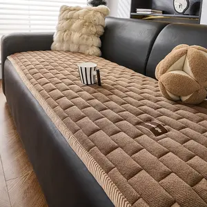 1 pc plush non-slip sofa cover, Dustproof Sofa Cover, pet-friendly luxury quilted design, machine washable polyester material, suitable for two to four-seat sofas and sectional sofas