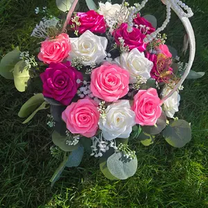 14pc Eternal Rose Basket - Perfect for Weddings and Special Occasions
