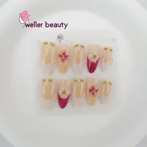 Charming Floral Series Nail Art, Salon Quality, Durable, Quick Application, Glossy Finish, Reusable, Perfect for Beauty Lovers