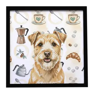 Carolines Treasures WDK7531MFP88 8 x 8 in. Wheaten Norfolk Terrier Coffee Bar Framed Metal Print