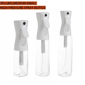 3pcs Spray Bottle For Hair – Continuous Mister Spray Bottle for Hairstyling, Cleaning, Plants, Pets, Barbers, Salons, Essential Oil Scents, Multipurpose Use