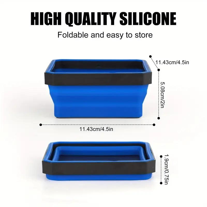 Colorful silicone magnetic foldable storage discs for auto repair screws; magnetic tray for tools (approx. 2.5 kg capacity).