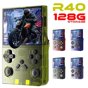 R40 Retro Handheld Gaming Console 3.5" IPS Screen 128GB Storage 40K+ Games Compact Design HDMI Output Bonus Charging Cable Black