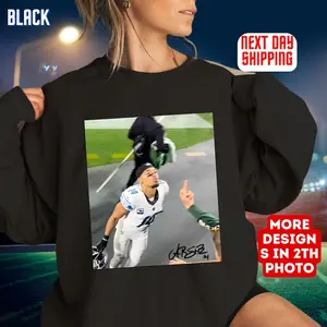 Detroit Football Sweatshirt, Lions Game Day Amon-Ra St Brown Brian Branch With Signature Sweatshirt