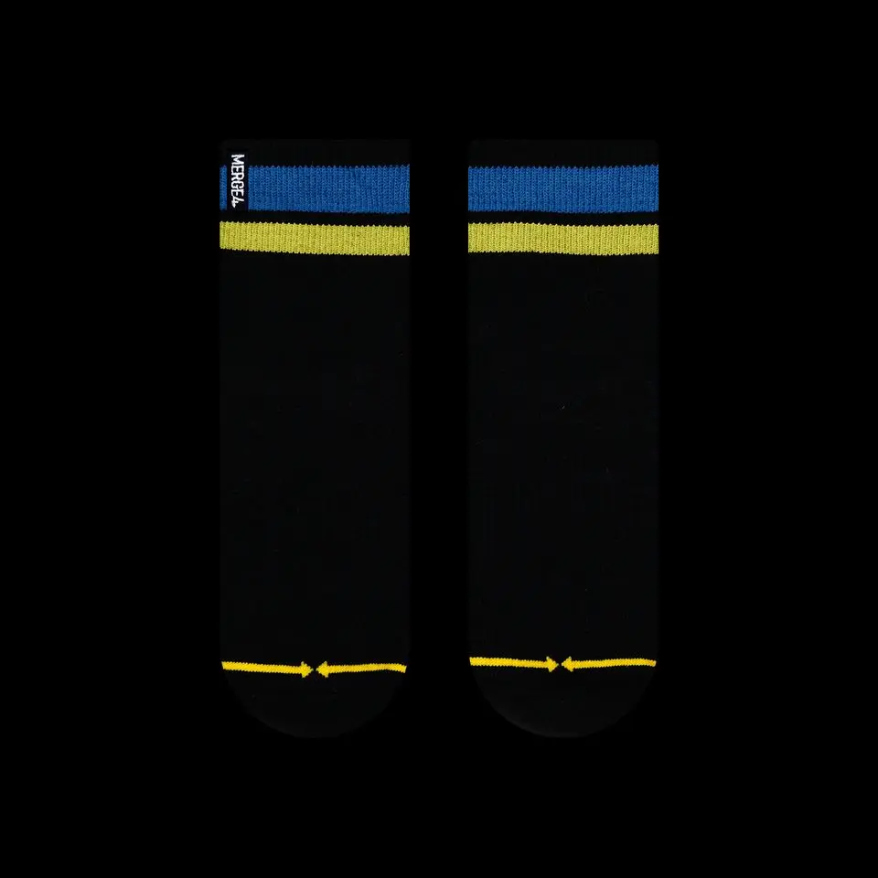 Organic Cotton Black/Teal Quarter Crew Socks